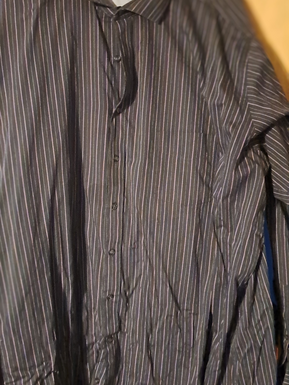 Geoffrey Beene Black Pinstripe Dress Shirt